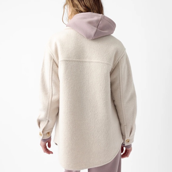 Cozy Earth Women's Bouclé Wool Shacket Alabaster - Picture 2 of 9